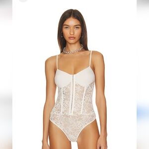 Free People White Lace Bodysuit